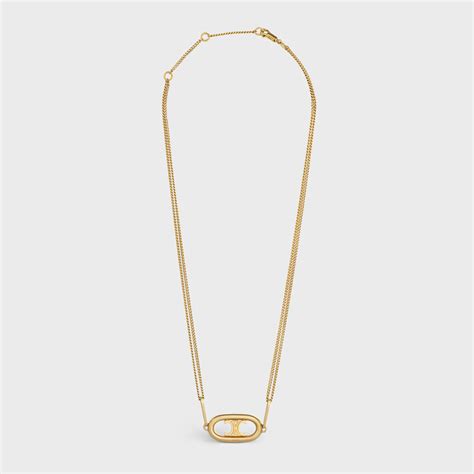 celine necklace gold|celine triomphe pendant necklace.